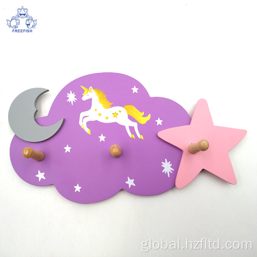 Wooden Wall Hanger Kids Gifts wood wall mounted Cloud Coat Hook Supplier